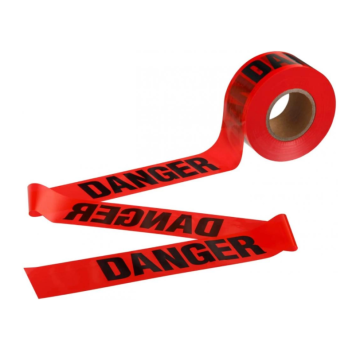 Hazard warning tape used in construction sites