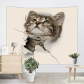 Katze Schöne Tapisserie Tier Nette Wandbehang 3D Print Tapisserie für Kinder Wohnzimmer Schlafzimmer Wohnheim Dekor