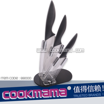 3PCS Geramic Knife Set với giá đỡ/khối acrylic