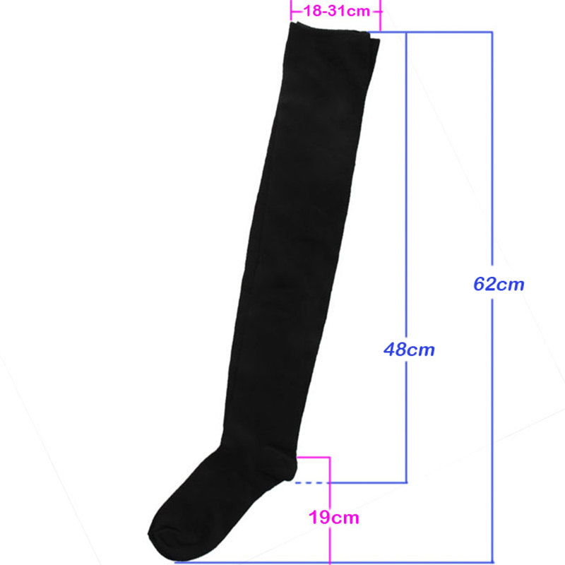 1Pair Fashion Girl Student Socks Stretch Lace Bow Thigh High Socks Sexy Stockings Women Over Knee Womens Female Long Knee Sock