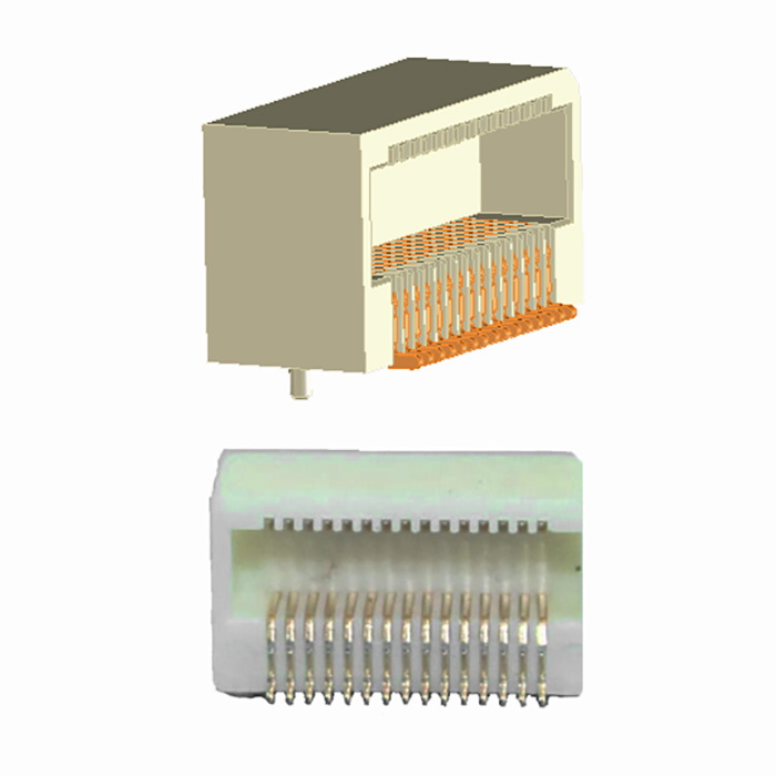 0.5mm Board to Board Socket Connector การผสมพันธุ์ความสูง = 5.0 มม