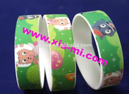 mass production printed Pleasant Goat and Big Big Wolf pattern happy birthday silicone wristband