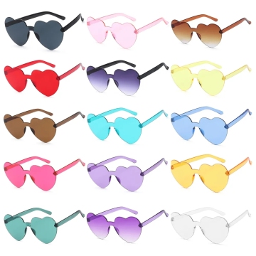 Trendy herzförmige, randlose Sonnenbrille für Frauen - Außenparty -Brillen