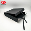 Custom Soft Feel Paper Black Magnetic Gift Box