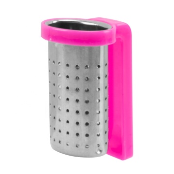 Acciaio inossidabile 430 Finoio da tè Infuser di birra cilindrico con impugnatura in plastica