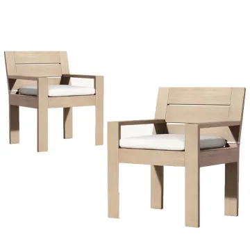 High Quality Teak Wood Outdoor Garden Patio Villa Single Dining Arm Chair