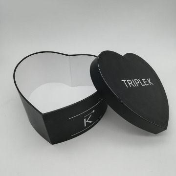 Custom Heart Flower Paper Black Gift Box