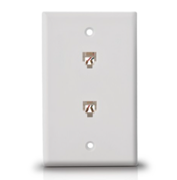 jack face plate network face plate OP white/ivory dual RJ-14 with wiring