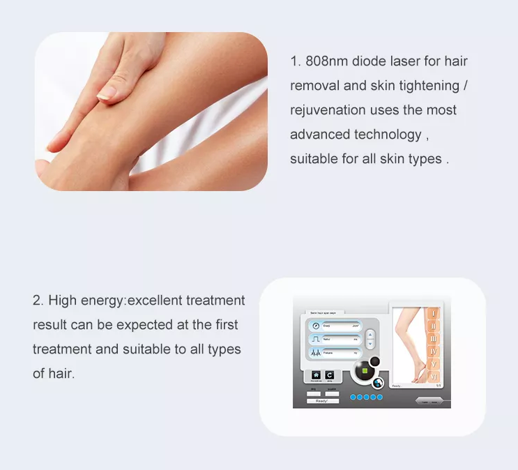 Portable 808 diode laser hair removal epilator skin rejuvenation hair removal laser diode laser for salon