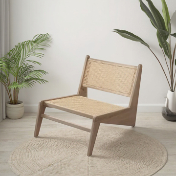 Sedia rilassante in legno massiccio wabi-sabi per soggiorno e camera da letto
