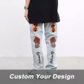 Pantalones de mezclilla para hombres del logotipo de patrones personalizados