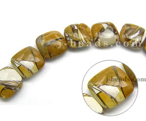 Brecciated Mookaite Puff Square Smooth Beads