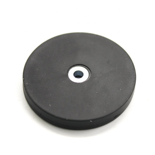 Rubber Coated Round Magnet with screw hole