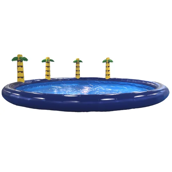 Giant PVC Inflatable Swimming Pool with Palm Tree Water Park Equipment for Adults and Kids