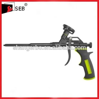 metal PU foam gun with metal fitting and flow adjustment screw