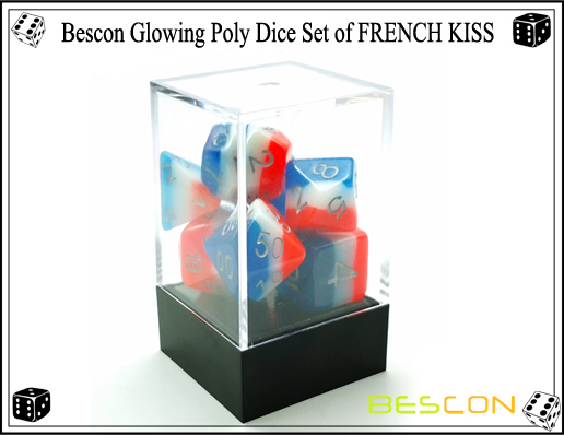 Bescon Glowing Poly Dice Set of FRENCH KISS-3