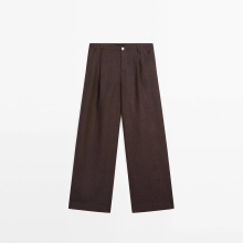 Women's pure linen casual style pants