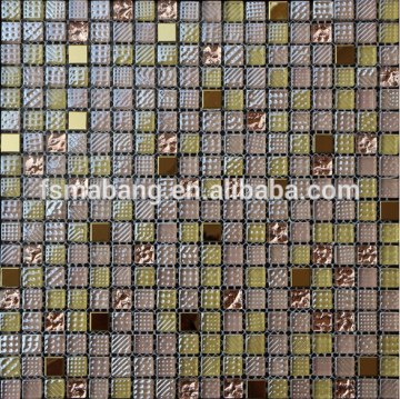 MBD1005 gold stainless steel mosaic and iridescent glass mosaic tile for sale