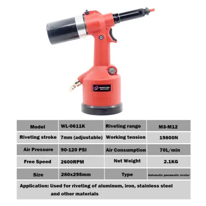 Pneumatic Rivet Nut Gun - Rivnut Setting Tool for M3-M12