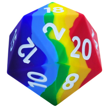 55mm Silicone 20 Sided Dice, Bouncing Giant D20 Soft and Rich in Color, Large Bouncer D20 for DND RPG Bar Pub Club Party Games