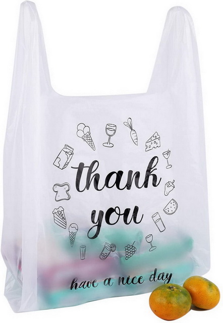 Plastic Customised T-Shirt Thank You Shopping Bag With Logo Printed Plastic Bag