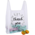 Plastic Customised T-Shirt Thank You Shopping Bag With Logo Printed Plastic Bag