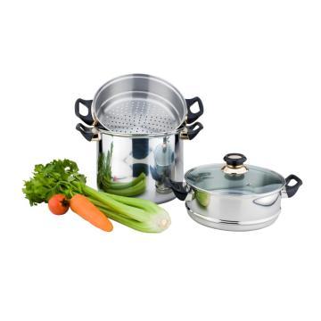 Stainless Steel Cookware TP2301 Stockpot With Double Steamer(24CM)