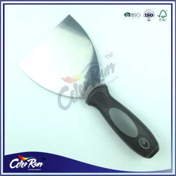 ColorRun made in china carbon steel fine polishing rubber plastic handle putty knife