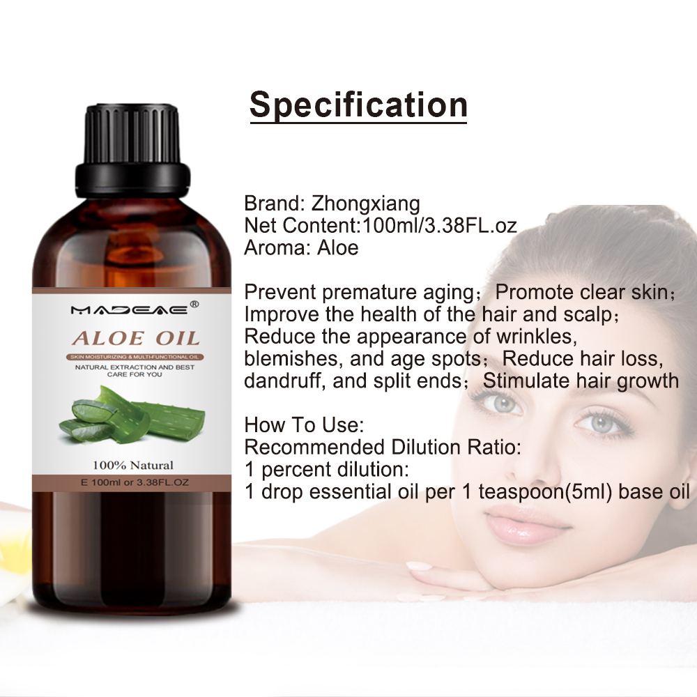 custom label Natural Whitening Skin Face Carrier Aloe Oil