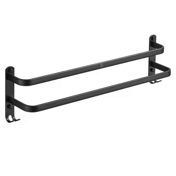 Customizable 30-80cm Towel Bar with Hooks - Wall-Mounted Space Saver for Bathroom Aluminum Organizers