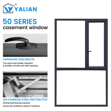 Aluminum Alloy Casement Window With Mosquito Net Aluminium