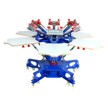 6 Color 6 Station T-Shirt Silkscreen Carousel Machine