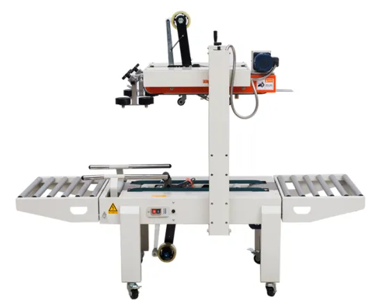 Carton sealing machine with side belt conveyor