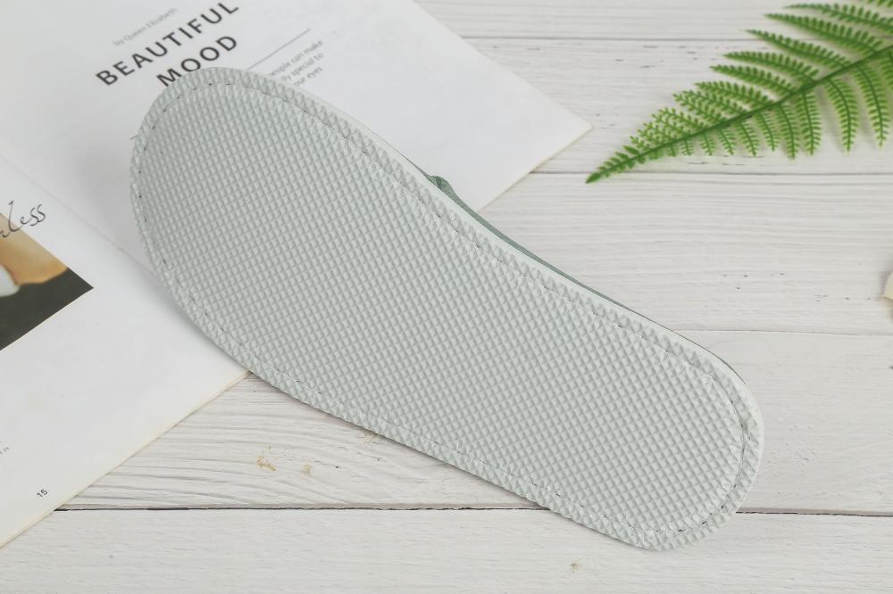 Linen fabric EVA sole popular disposable hotel slipper