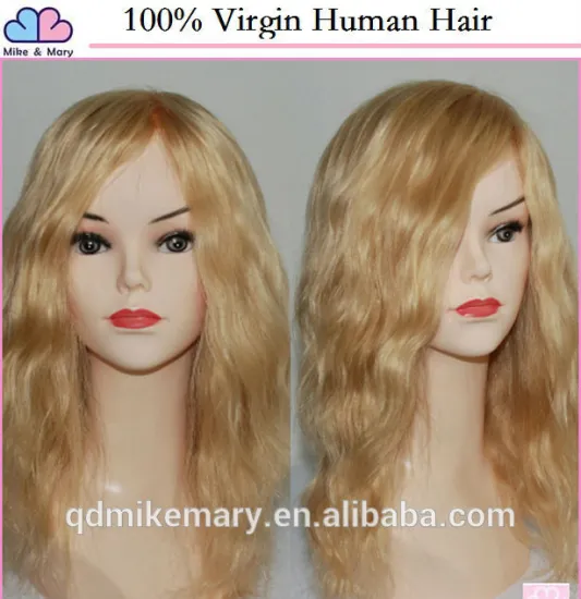 Wholesale long blonde human hair wig Brazilian Virgin Hair Waving Lace Front/Full Lace Hair For Wig Making