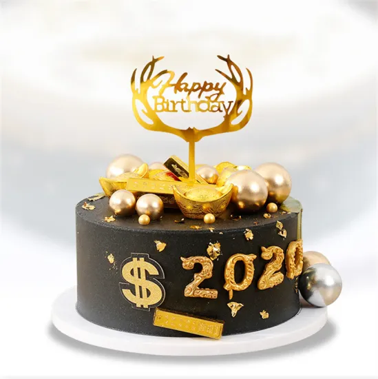 Customizable Gold Letter Cake Topper for Holiday Parties: Acrylic Decorations with Plug-in Option