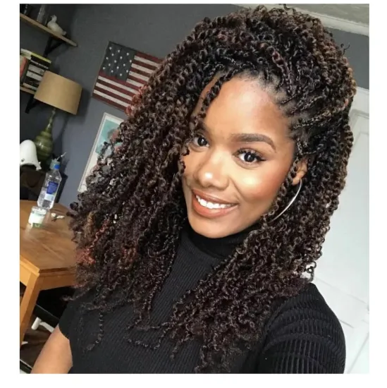 Hot Selling sc 18inch 24inch Passion Twist Hair Synthetic Crochet Wave Braid Hair Extension Spring Twist Hair