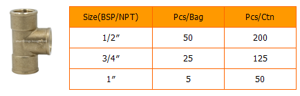 Brass Threaded Tee Fittings