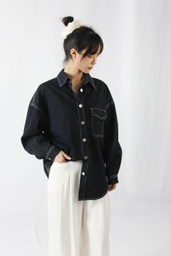 Boyfriend Style Long Sleeved Loose Shirt