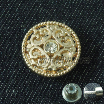 Custom rhinestone buttons for jeans, fashion modern buttons with crystal