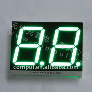 CPS08021CG,0.80" Pure Green Dual Digits Seven Segment LED Digital Display