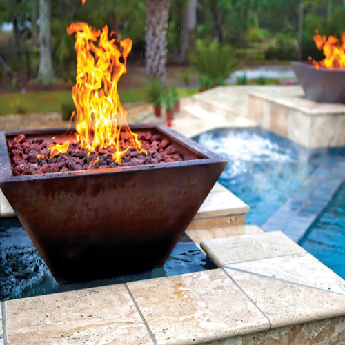 gas beach fire pit waterfall bowl fire pit