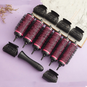 6 Pcs Aluminum Copper Hair Brush Set for Styling Curly Hair