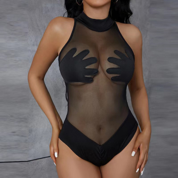 Testa di pizzo trasparente sexy - moda per lingerie per adulti