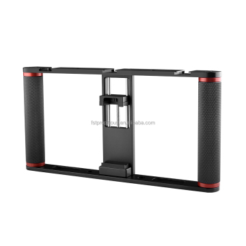 Aluminium Alloy Dual Handle Smartphone Video Cage Rig for Live Streaming and Filmmaking