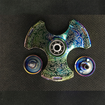 2017 Cool aluminum fidget spinner metal rainbow release pressure toy fidget spinning