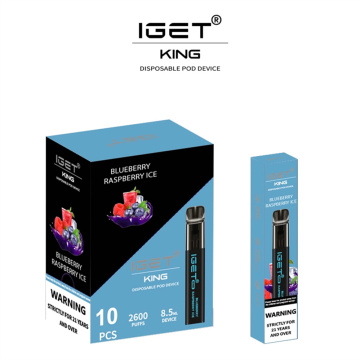 Original Iget King 2600puffs Disposable Vape Wholesale Price