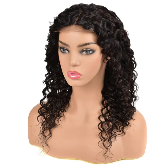 Middle Part Peruvian Deep Wave Wig with 6x6 Closure Transparent Preplucked HD Lace closure Front human hair wig Vendors