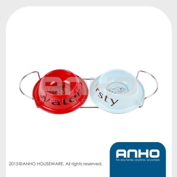 2PCS Iron Pet Bowl Dog Tray