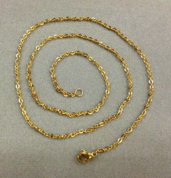 24k gold plated stainless steel 2x450mm fashion necklace chain